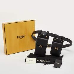 Pre Owned Fendi Black Leather Utility Pouch Tool Belt Bag
