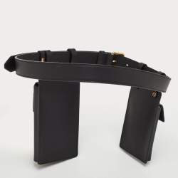 Pre Owned Fendi Black Leather Utility Pouch Tool Belt Bag