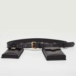 Pre Owned Fendi Black Leather Utility Pouch Tool Belt Bag