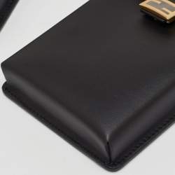 Pre Owned Fendi Black Leather Utility Pouch Tool Belt Bag