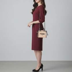 Pre Owned حقيبة تسوق فاندي صغيرة قماش وردي