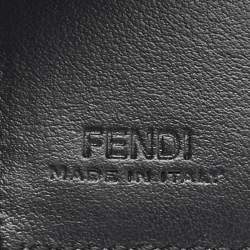 Pre Owned محفظة فندي جلد زوكا بني/أسود ثلاثية الطي "ف هو فندي"