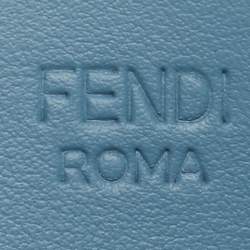 Pre Owned Fendi By The Way Mini Blue FF Jacquard Crossbody Bag