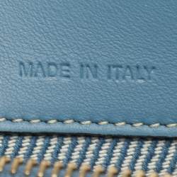 Pre Owned Fendi By The Way Mini Blue FF Jacquard Crossbody Bag