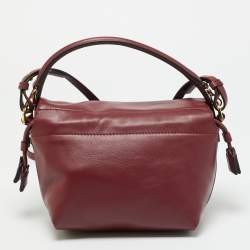 مملوكة مسبقًا Fendi Mama Baguette Drawstring Burgundy Leather Shoulder Bag