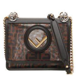 Pre Owned Fendi Brown Leather Mini Kan Bag
