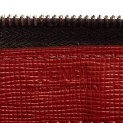 Pre Owned Fendi Multicolor Leather Mini Monster Eyes Zip Around Wallet