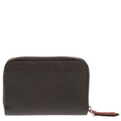 Pre Owned Fendi Multicolor Leather Mini Monster Eyes Zip Around Wallet
