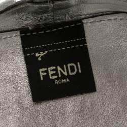 Pre Owned Fendi Silver PVC and Leather Mini Sequin F Mon Tresor Drawstring Bucket Bag