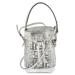 Fendi Silver Pvc And Leather Mini Sequin F Mon Tresor Drawstring Bucket Bag  Fendi | Tlc