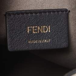 Pre Owned Fendi White Leather Mini Logo Mon Tresor Drawstring Bucket Bag