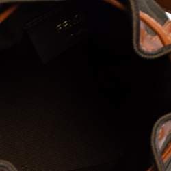 مملوكة مسبقًا Fendi Green/Brown Zucca Canvas and Leather Mini Mon Tresor Drawstring Bucket Bag