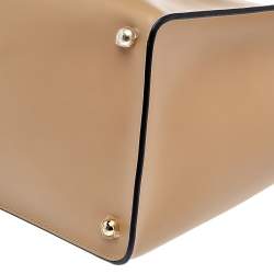 Pre Owned Fendi Beige Leather Medium Way Tote