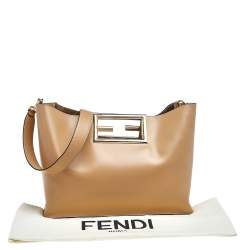 Pre Owned Fendi Beige Leather Medium Way Tote