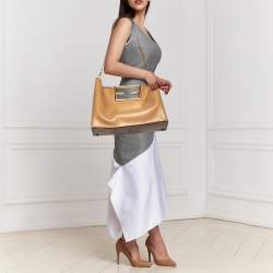 Pre Owned Fendi Beige Leather Medium Way Tote