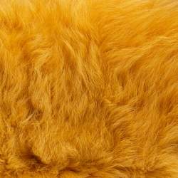 Pre Owned Fendi Yellow Fur And Leather Mini Baguette Bag