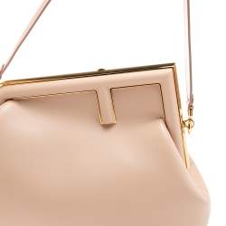 Pre Owned Fendi Beige Leather Medium First Shoulder Bag