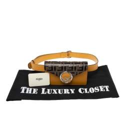 Fendi Mustard/Tobacco Zucca Leather Kan I F Belt Bag