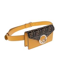 Fendi Mustard/Tobacco Zucca Leather Kan I F Belt Bag