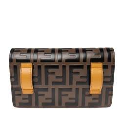 Fendi Mustard/Tobacco Zucca Leather Kan I F Belt Bag