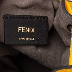 Pre Owned حقيبة فندي "مون ترزور" ميني بطراز باكيت برباط جلد برتقالي زهري و أحمر