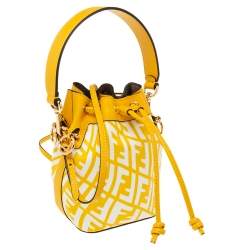 Pre Owned حقيبة فندي "مون ترزور" ميني بطراز باكيت برباط جلد برتقالي زهري و أحمر