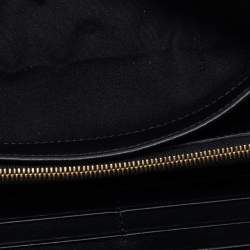 Pre Owned Fendi Black Leather Studded Flap Wallet On Chain