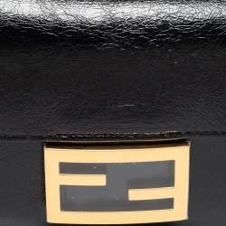 Pre Owned Fendi Black Glossy Leather FF Belt Bag 