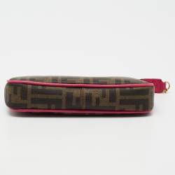 Pre Owned Fendi Tobacco Zucca Coated Canvas Spalmati Pochette