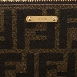 Pre Owned Fendi Tobacco Zucca Coated Canvas Spalmati Pochette