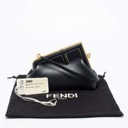 مملوكة مسبقًا Fendi Black Leather Small Fendi First Shoulder Bag