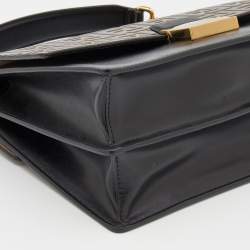 Pre Owned Fendi Brown/Black FF Embossed Leather Kan U Shoulder Bag