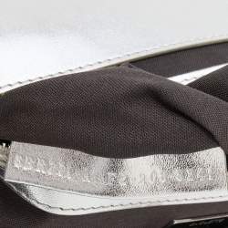 Fendi Silver FF Embossed Leather Large Baguette Shoulder Bags