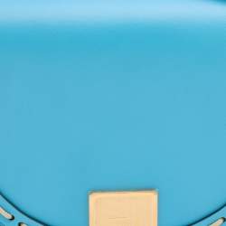 Pre Owned Fendi Blue Leather Moonlight Crossbody Bag
