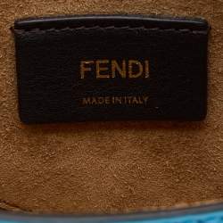 Pre Owned Fendi Blue Leather Moonlight Crossbody Bag