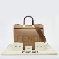 Pre Owned Fendi Beige Canvas Medium Sunshine Tote