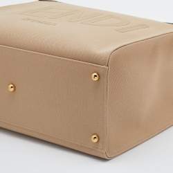 Pre Owned Fendi Beige Canvas Medium Sunshine Tote