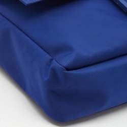 Fendi Blue Nylon Large Baguette Messenger Bag