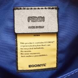 Fendi Blue Nylon Large Baguette Messenger Bag