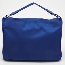 Fendi Blue Nylon Large Baguette Messenger Bag