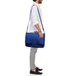 Fendi Blue Nylon Large Baguette Messenger Bag