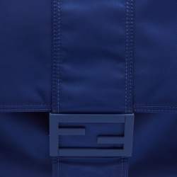 Fendi Blue Nylon Large Baguette Messenger Bag