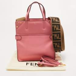 Pre Owned Fendi Pink Leather Small Flip Bag