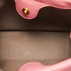 Pre Owned Fendi Pink Leather Small Flip Bag