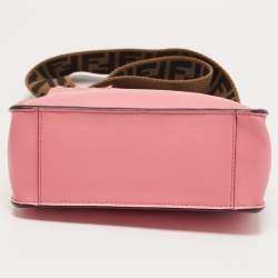 Pre Owned Fendi Pink Leather Small Flip Bag