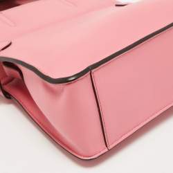 Pre Owned Fendi Pink Leather Small Flip Bag