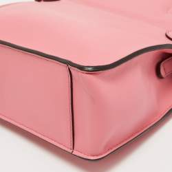 Pre Owned Fendi Pink Leather Small Flip Bag