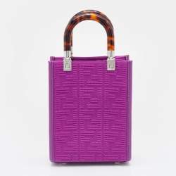 مملوكة مسبقًا حقيبة كتف فندي سنسيت جلد رصاصي صغيرة