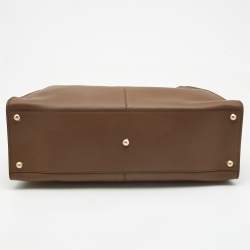 Pre Owned Fendi Brown Leather Large X Lite Peekaboo Top Handle Bag