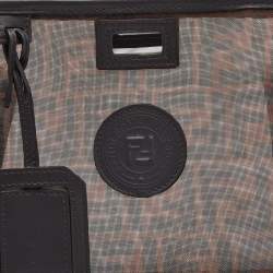 Fendi Brown Zucca Mesh and Leather Small Peekaboo Defender Pouch